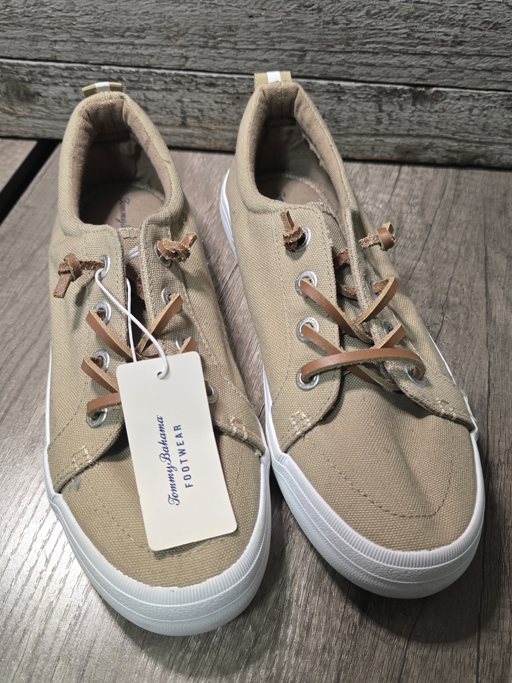 Tommy Bahama Women's Tan Canvas Casual Sneakers